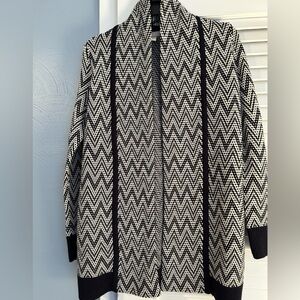 J crew navy and cream cardigan